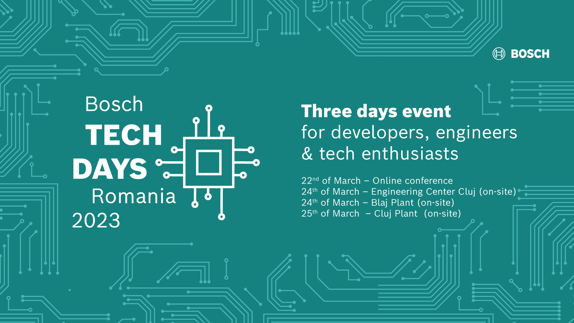 Welcome to the first edition of Bosch Tech Days Romania